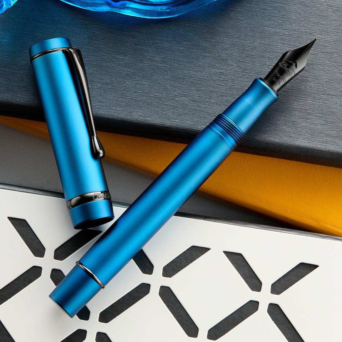 Conklin Duragraph Fountain Pen - Blue PVD (Special Edition)